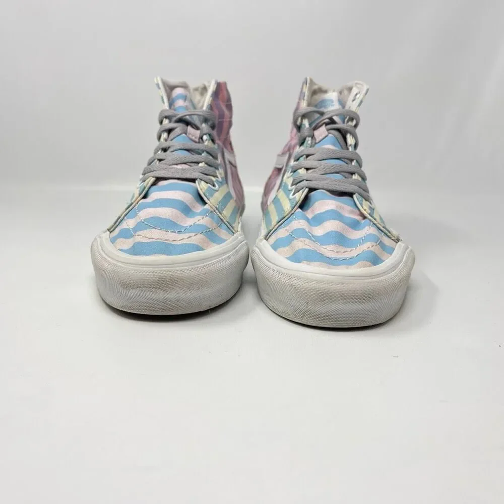Vans Sk8-Hi Skate Sneaker Shoe Pastel Stripes Multicolor Size Men 9.5 Women 11